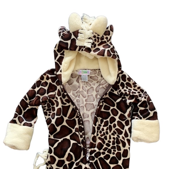 GIRAFFE PLUSH ONSIE HALLOWEEN COSTUME SLEEPER ZIP UP 18M-2T - Picture 5 of 13